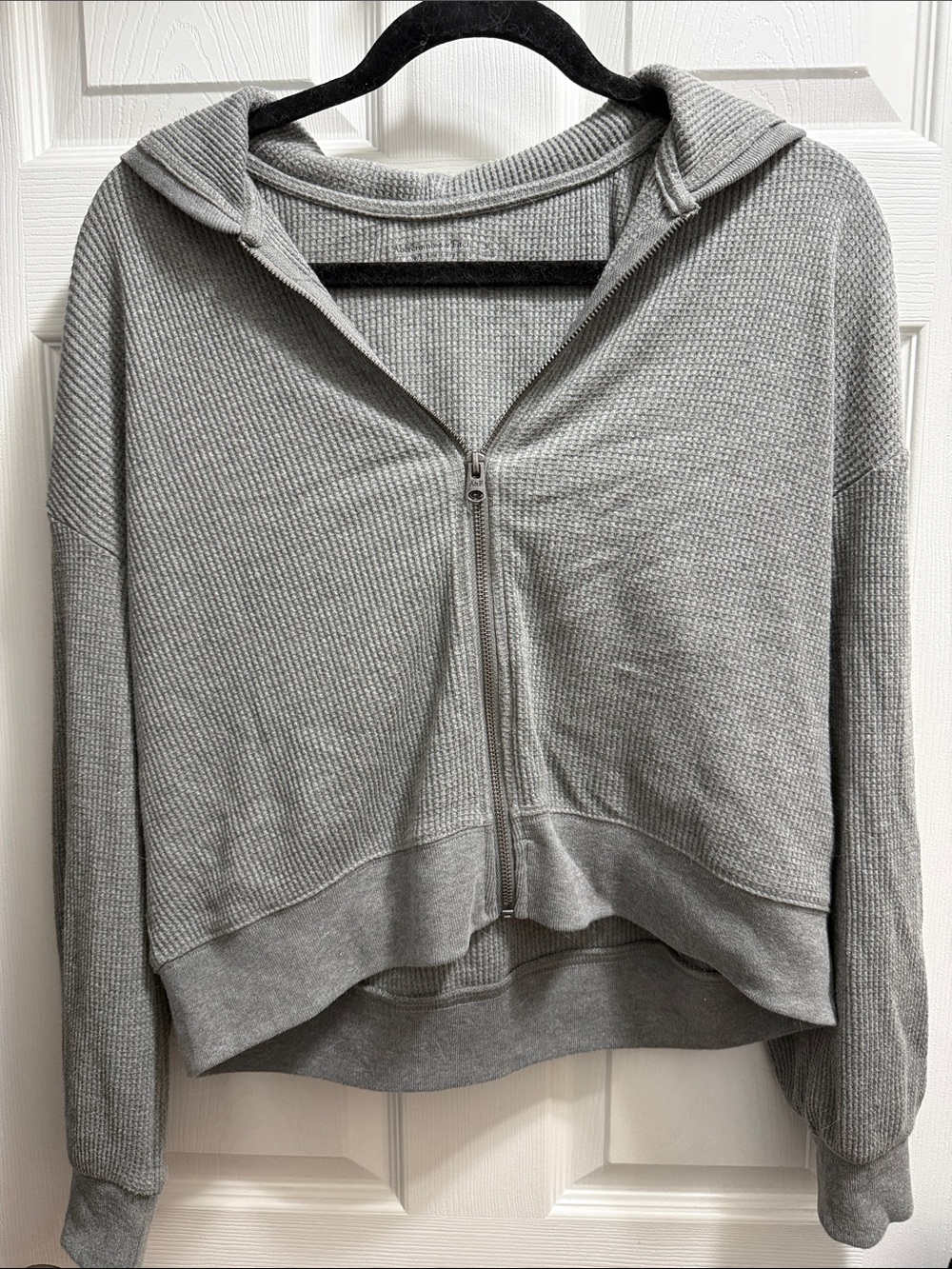Abercrombie & Fitch Light Grey Waffle Hoodie Sweater